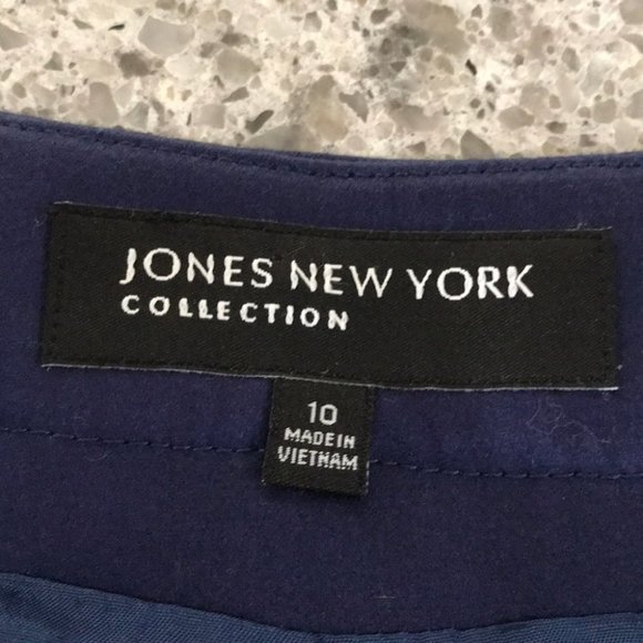 {Jones NY} NWT Cobalt Tweed Crew Blazer - Picture 11 of 14